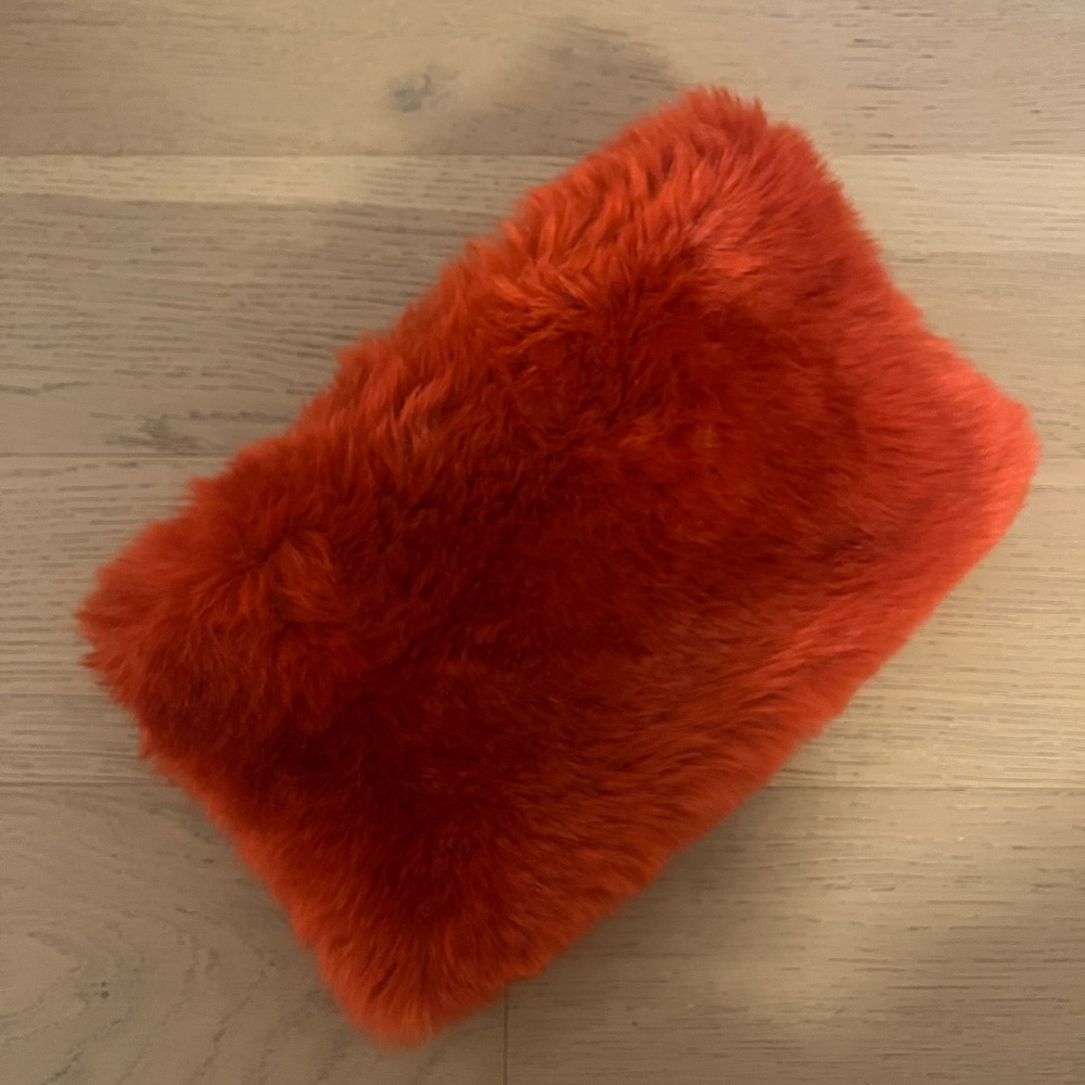 Fluffy Orange Red Clutch